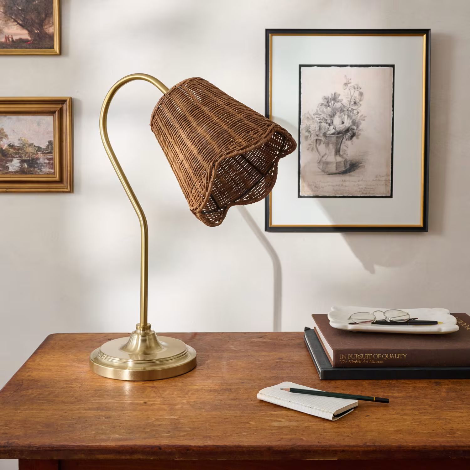 Lucinda Task Lamp with Woven Shade | Magnolia