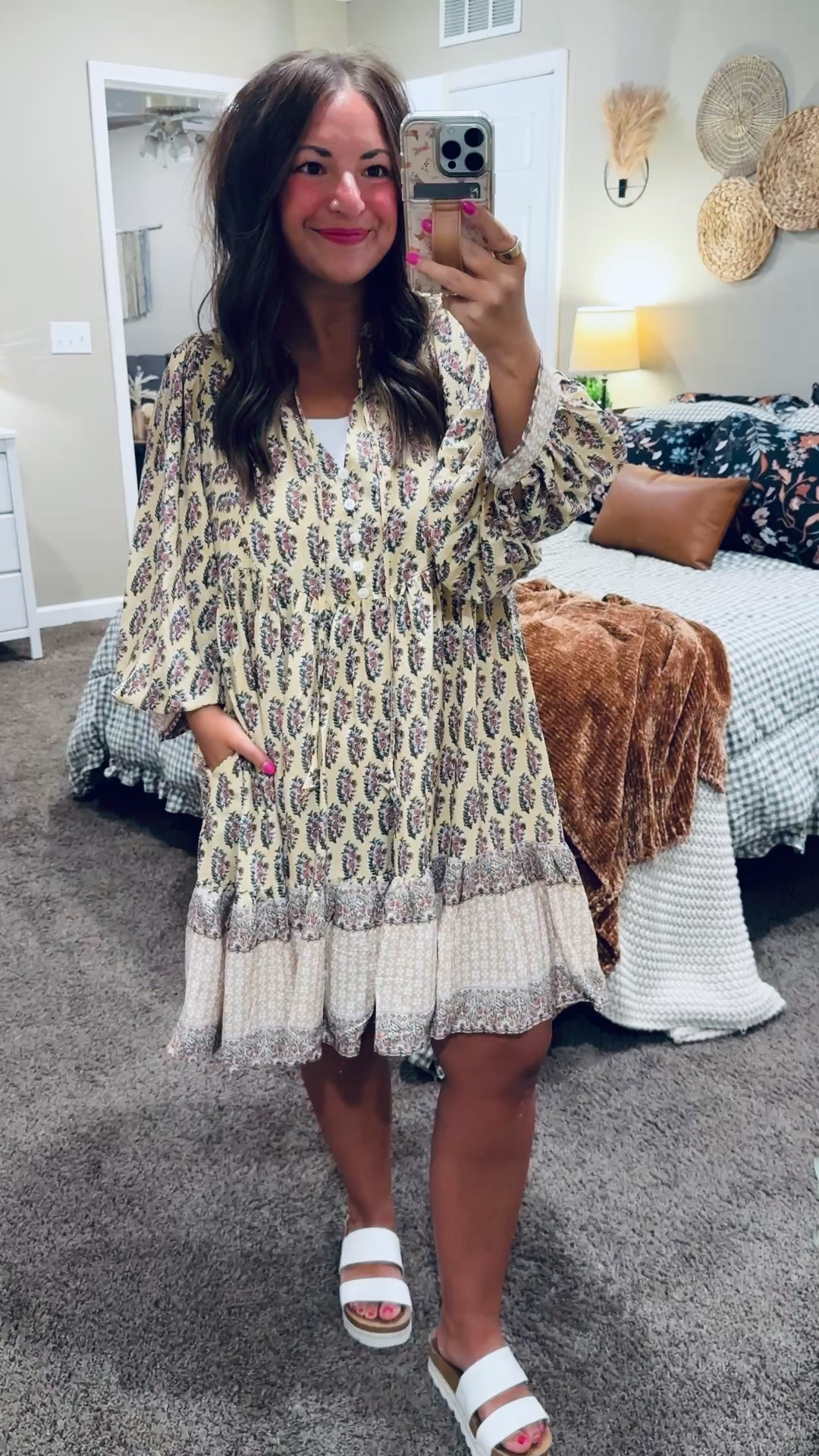 This Amazon dress is flowy, flattering, and full of pretty details! 🤎 I love the neutral floral print and easy fit—perfect for the classroom, church, or everyday wear! 🌸


sandals: fit true to size // wearing a 5
dress: fits true to size // wearing a large 

 #LTKootd #LTKMidsize #LTKWorkwear