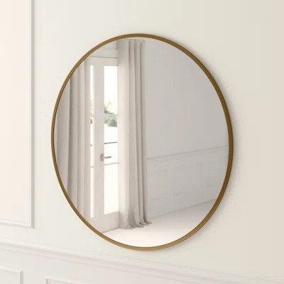 Beatrix Modern & Contemporary Accent Mirror Size: 42" x 42", Finish: Brass | Wayfair North America