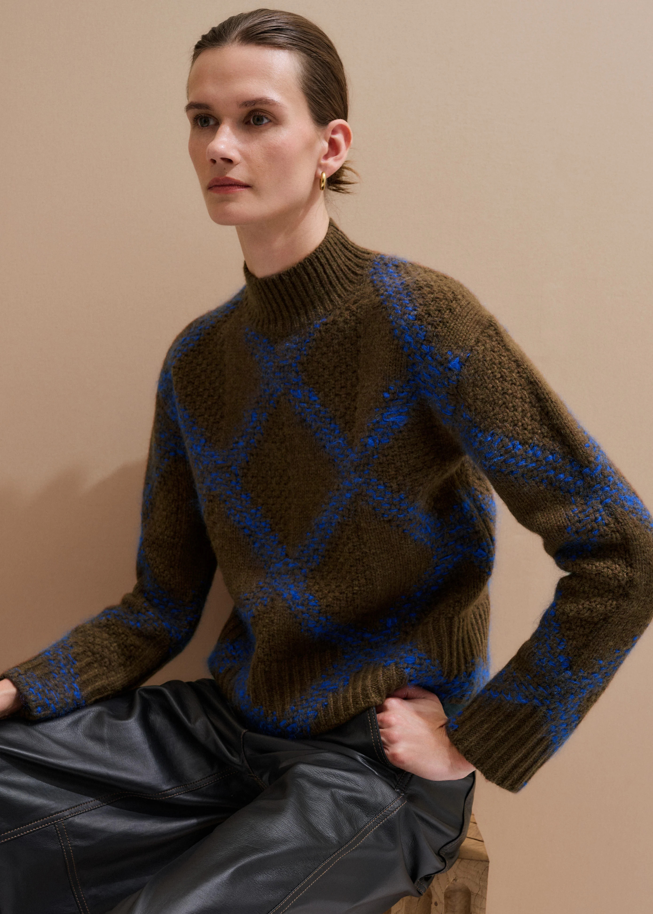 Straight Argyle Sweater Merino + Mohair | ME+EM US