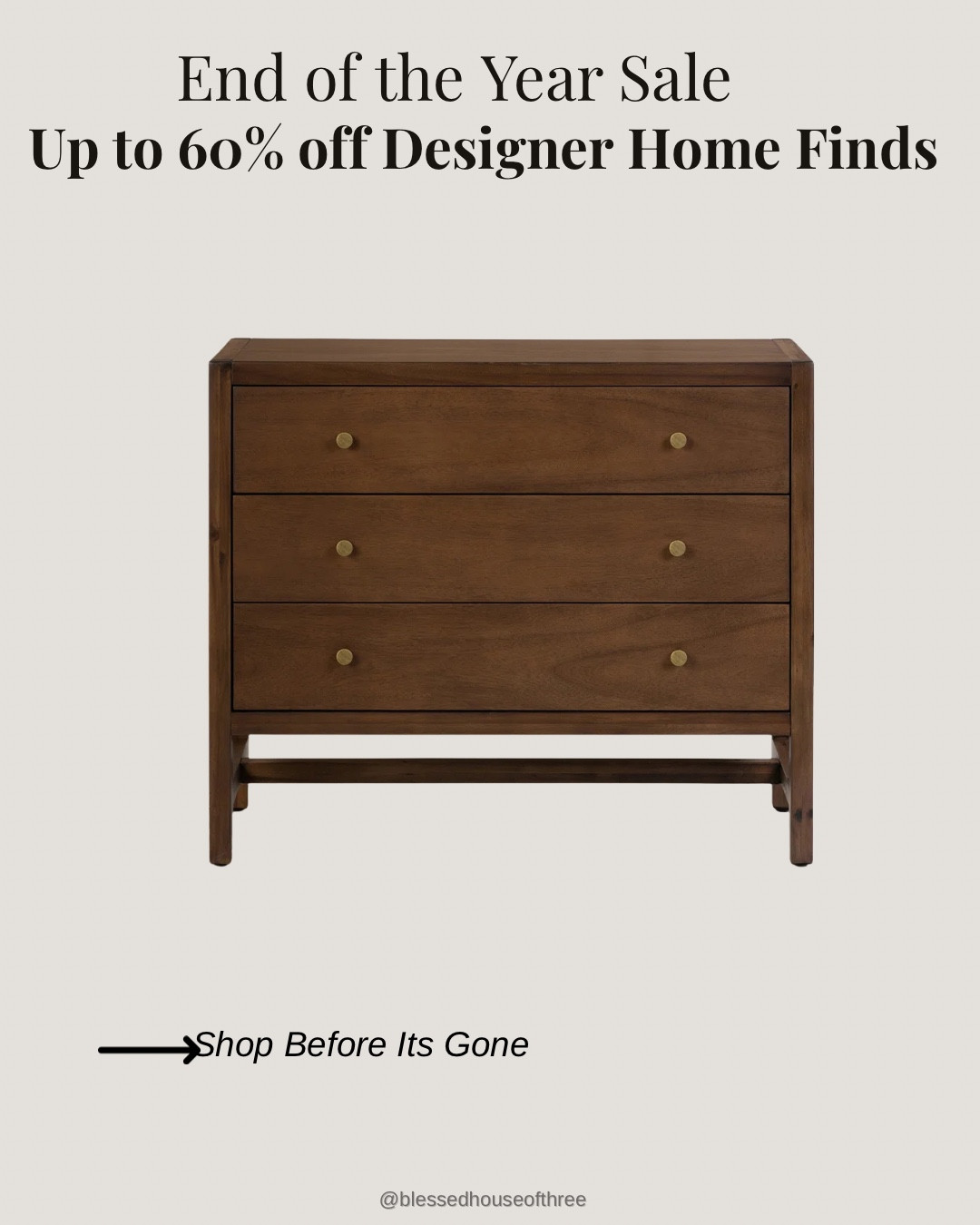 End of the year sale with up to 60% off designer home finds 🤍 This solid wood dresser is one of those timeless investment pieces that works in bedrooms, guest rooms, and even entryways. Clean lines, warm wood tones, and quality craftsmanship — all marked down for a limited time. Tap to shop the sale before the best styles sell out.

end of the year home decor sale, designer furniture sale, solid wood dresser, bedroom dresser ideas, modern wood dresser, timeless bedroom furniture, neutral home decor, high end furniture for less, quality wood furniture, bedroom storage solutions, guest room furniture ideas, modern classic home decor, home organization furniture, best furniture sales right now, shop home decor deals, LTK home finds, Pinterest home decor inspiration, interior design furniture finds

#LTKHome #LTKSaleAlert