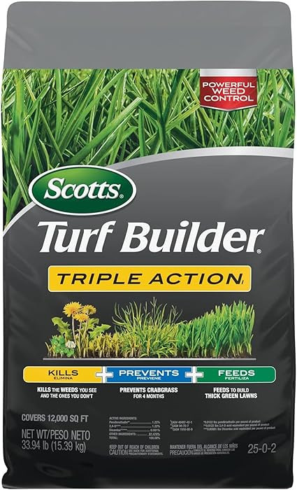 Scotts Turf Builder Triple Action1 - Combination Weed Control, Weed Preventer, and Fertilizer, 33... | Amazon (US)