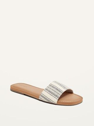 Striped Textile Slide Sandals for Women | Old Navy (US)