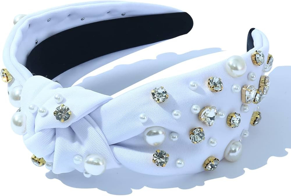 FEDANS Women Knotted Jeweled Headband Heart Shaped Crystal Embellished Mixed Top Hairband ladies ... | Amazon (US)