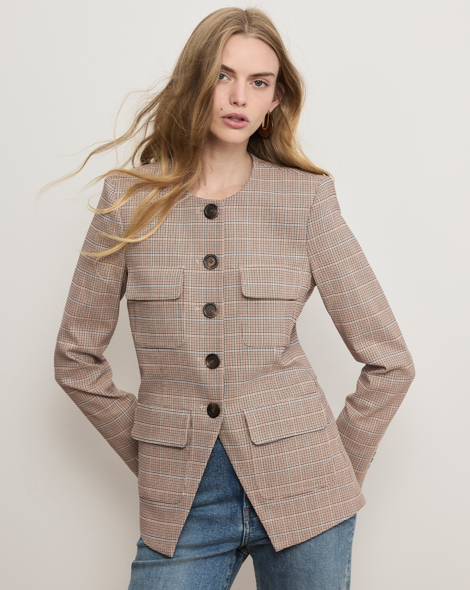 Veronica Beard Orrin Plaid Jacket Hazelnut Multi | Veronica Beard