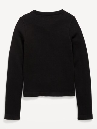 Fitted Seamless Long-Sleeve Ribbed Performance Top for Girls | Old Navy (CA)