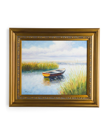24x20 Marsh Boat Ornate Framed Wall Art | TJ Maxx
