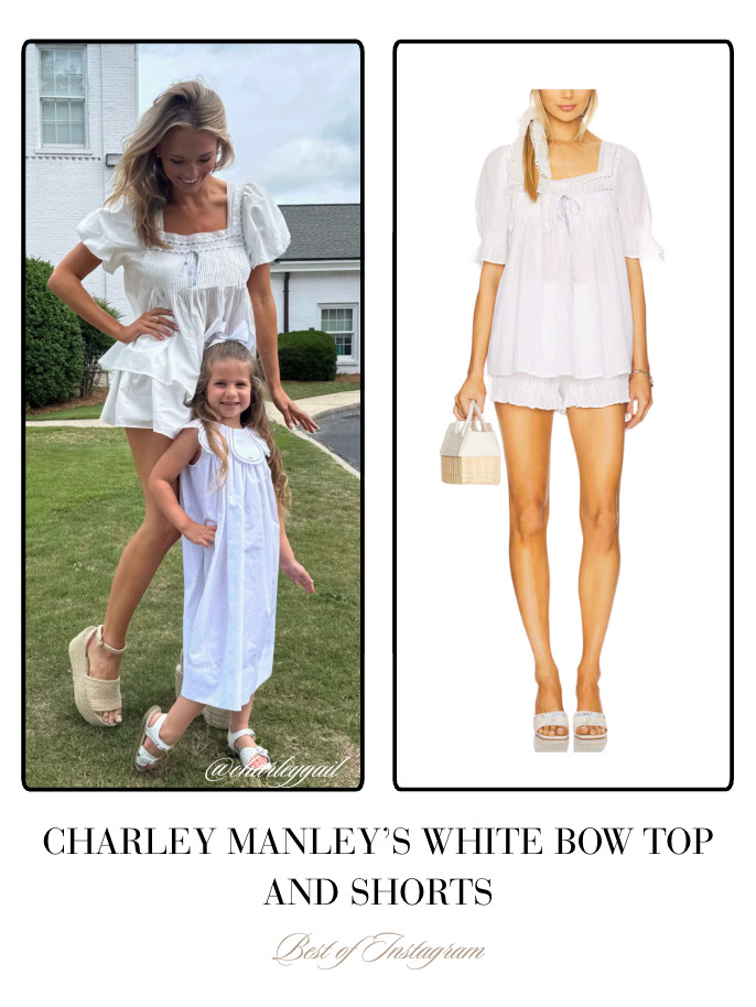 Charley Manley's White Bow Top and Shorts 📸= @charleygail 

 
