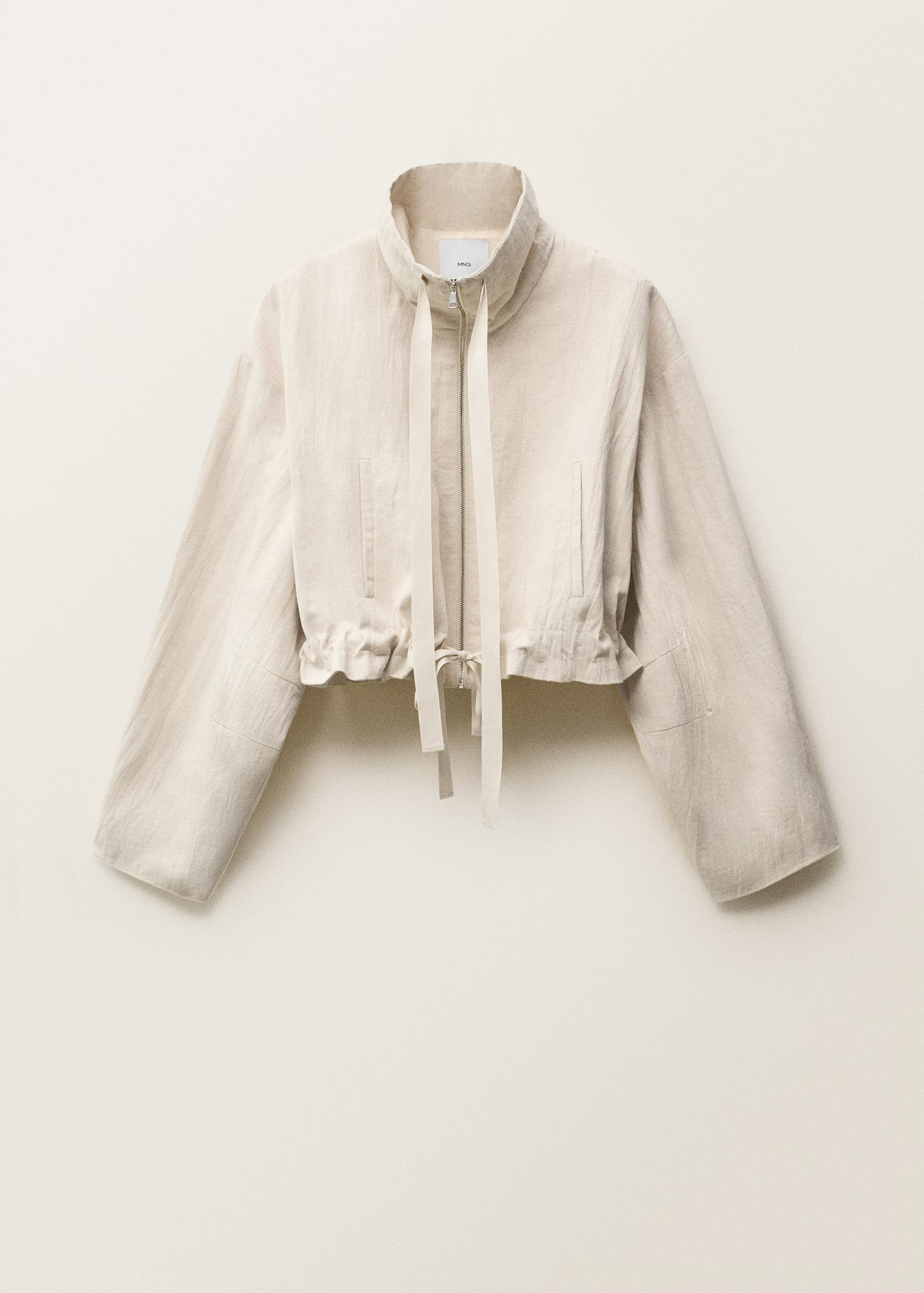 Linen-blend cropped jacket - Women | MANGO United Kingdom | MANGO (UK)