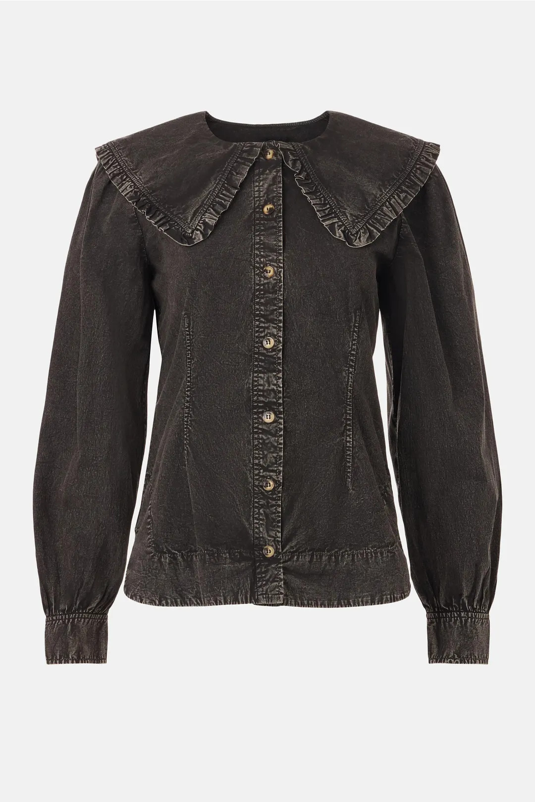 GANNI Peter Pan Collar Button Down | Rent the Runway