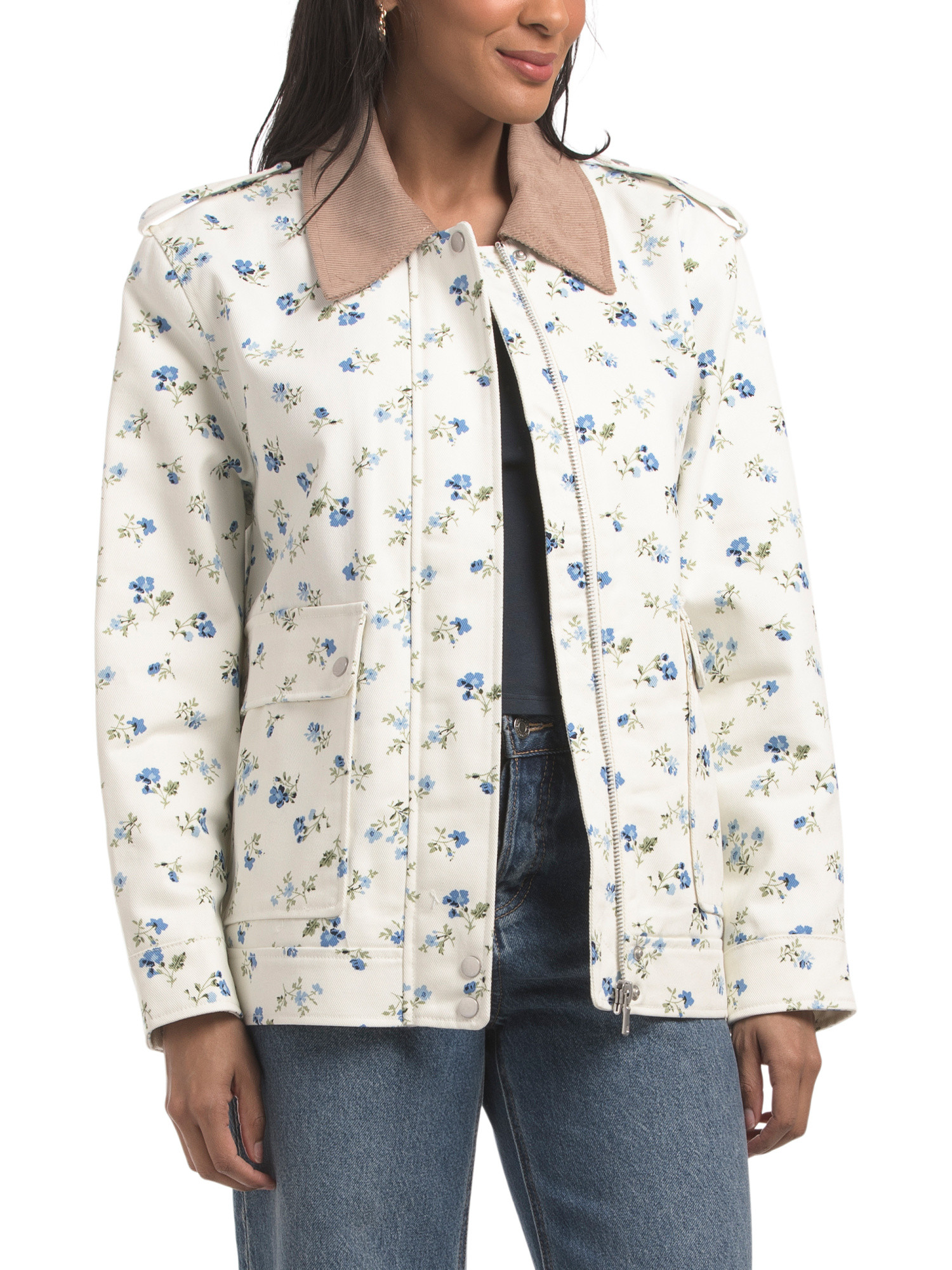 Oversized Aviator Jacket With Straight Hem | TJ Maxx