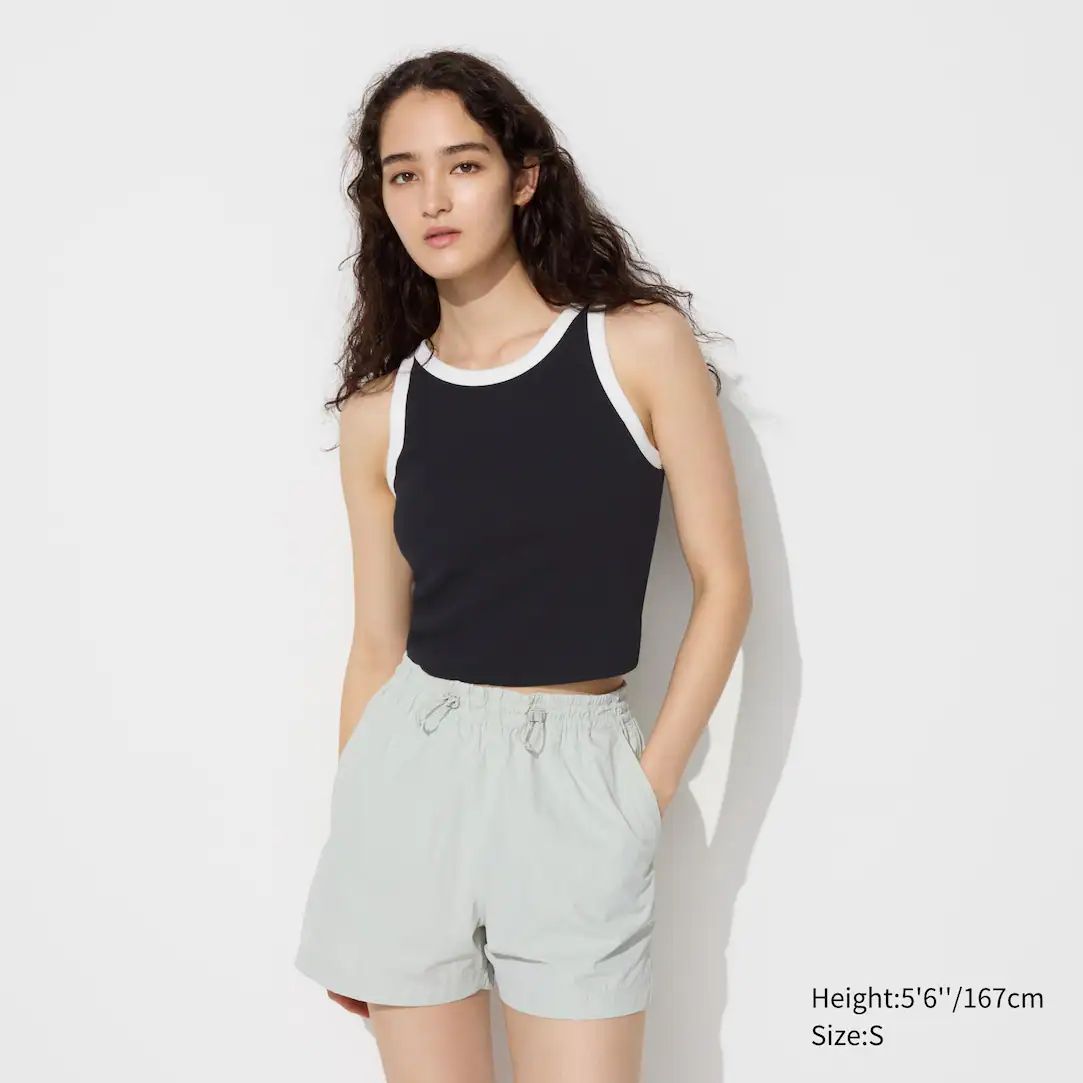 Ribbed Cropped Sleeveless Bra Top (Ringer) | UNIQLO (UK)