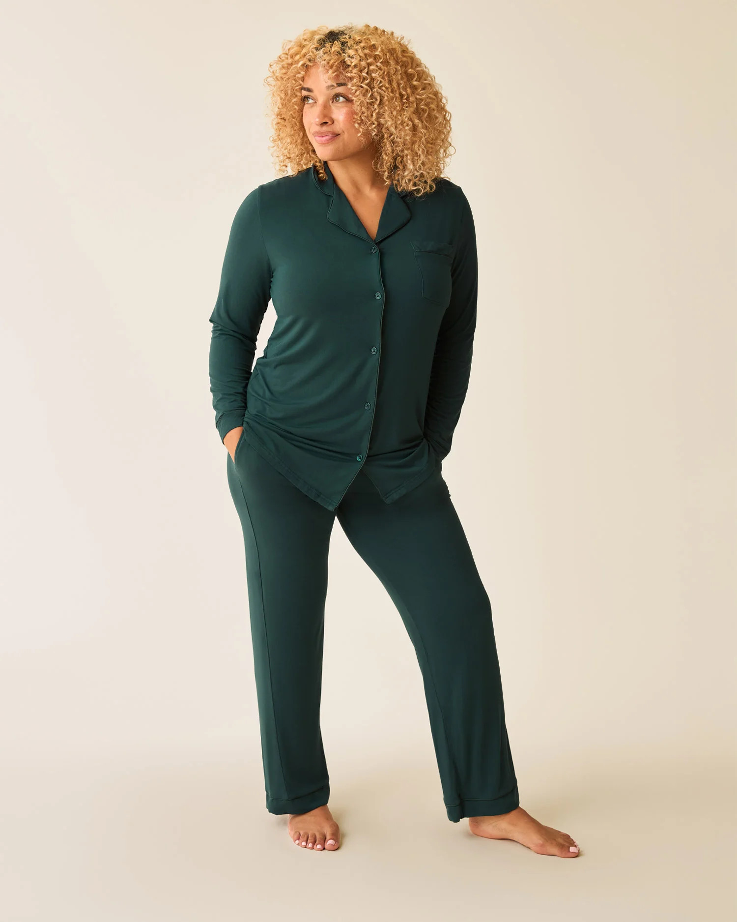 Clea Bamboo Long Sleeve Pajama Set | Evergreen - Kindred Bravely | Kindred Bravely