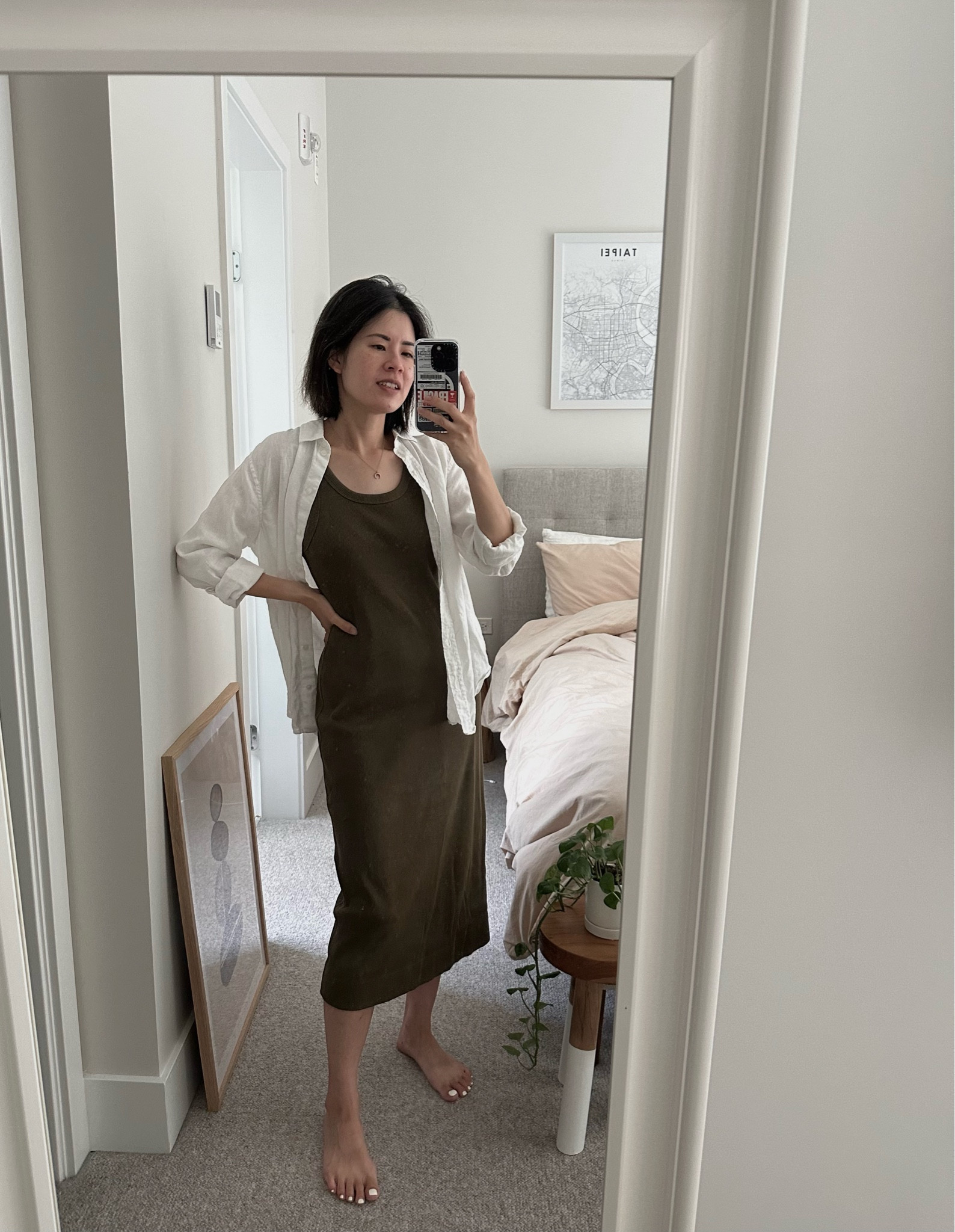 linen dress ethical Bibico Wren dress, cotton/linen stripe XS main image 1