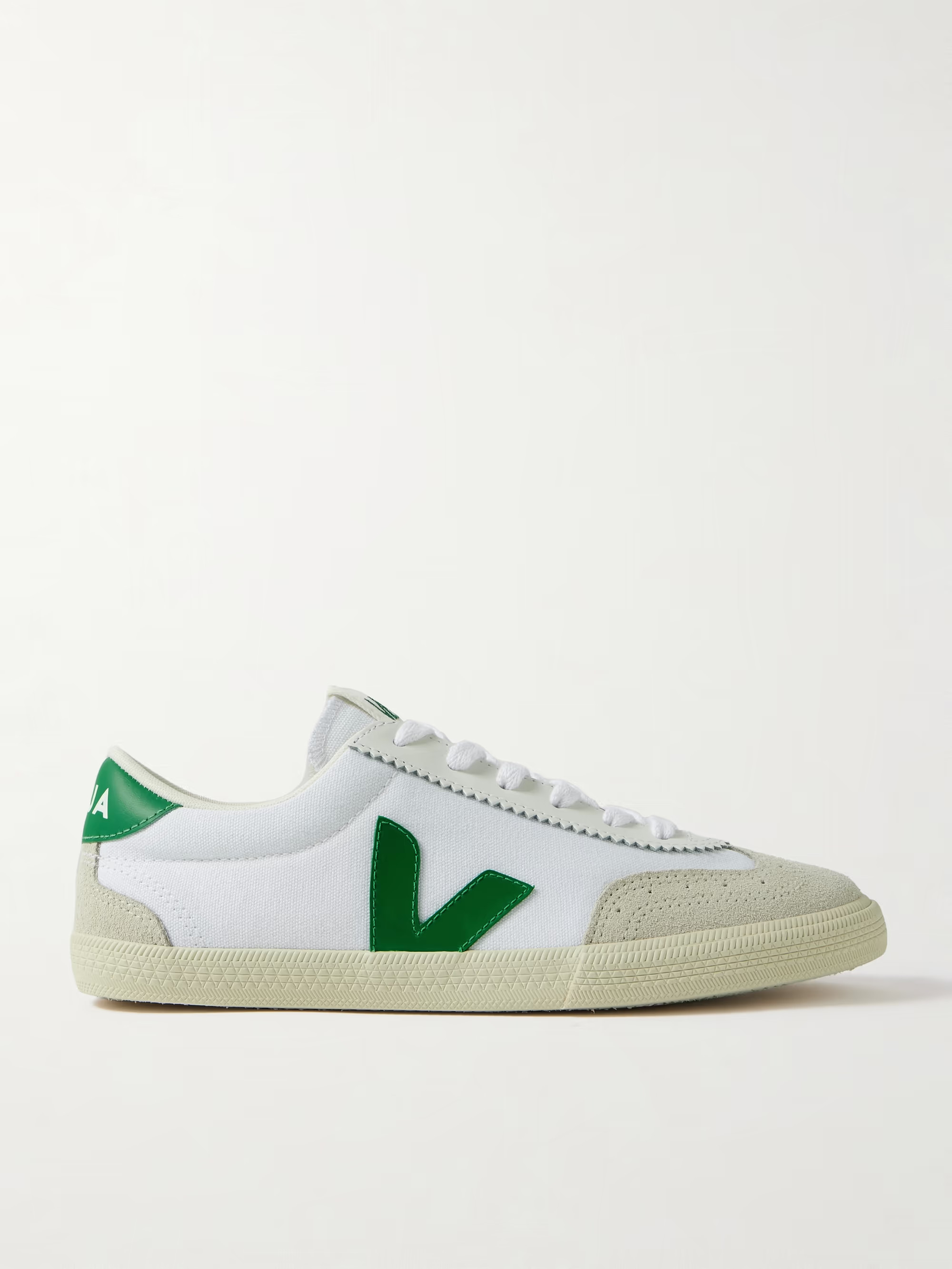 Volley leather and suede-trimmed canvas sneakers | NET-A-PORTER APAC