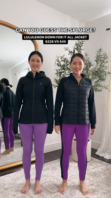 Lululemon Down for It All jacket look for less from Amazon. 

Lululemon (left) size - 4
Amazon (right) size - Small

Puffer jacket, down jacket, workout outfit, Amazon jacket, gym outfit, casual outfits, casual winter outfits, casual workout

#LTKVideo #LTKstyletip #LTKfitness