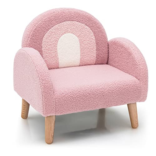 INFANS Kids Sofa, Toddler Armchair with Solid Wooden Frame Anti-Tipping Design Plush Fabric, Upholstered Children Chair for Kindergarten Playroom Preschool, Gift for Boys Girls, Toddler Couch | Amazon (US)