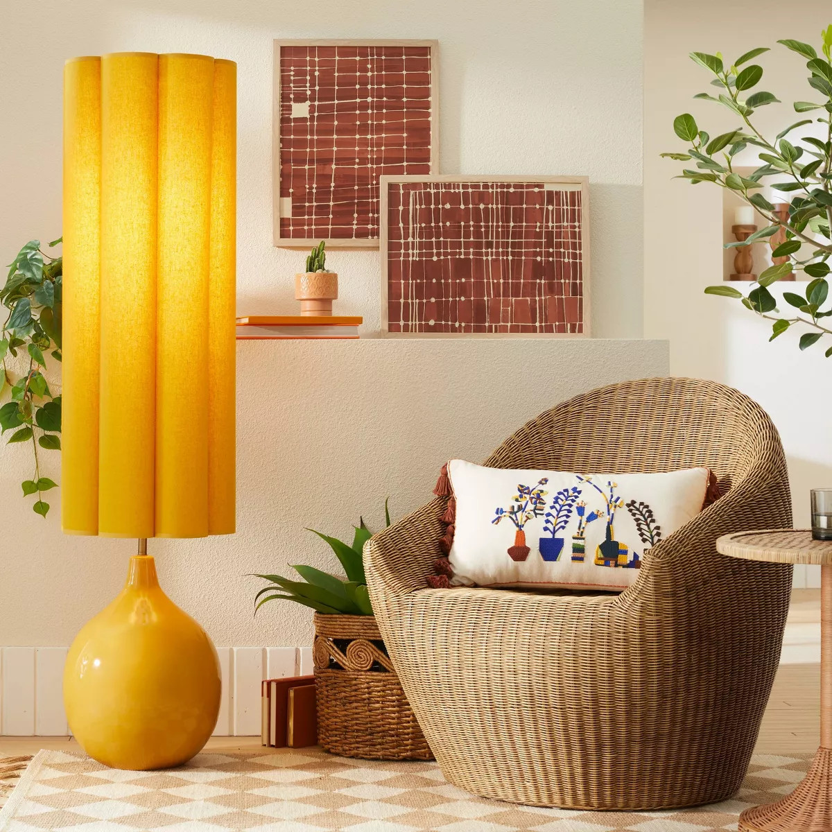 Floor Lamp Yellow Ceramic with Elongated Shade (Includes LED Light Bulb) - Opalhouse™ designed ... | Target
