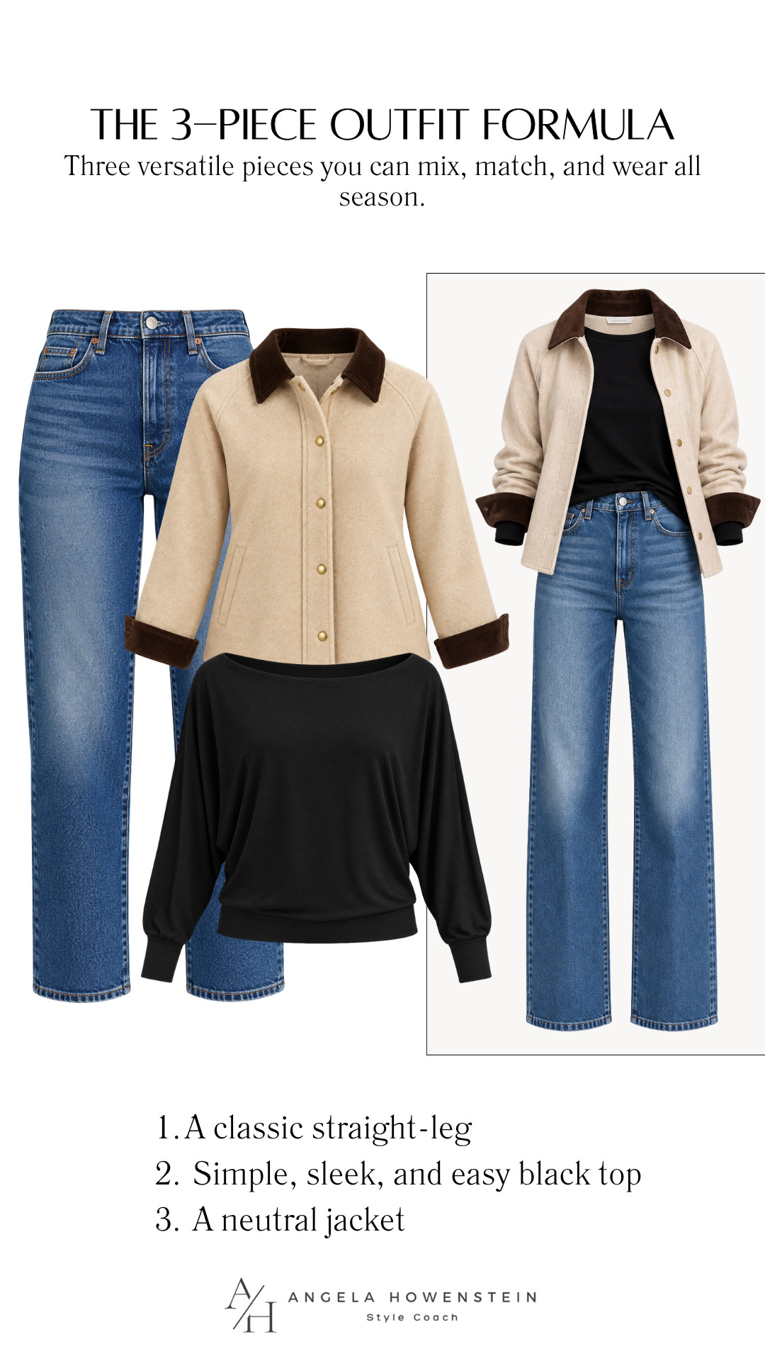 The 3-piece outfit formula: great jeans, a simple black top, and one fabulous jacket. It’s an easy combination you can recreate all season with different layers and accessories.

👩‍💻 LTK PRO TIPS
❤️ Heart = Support my posts ;-)
🔖 Save = Get sale & restock alerts for the things you love!
📋 Lists = Keep favorites organized (List ideas: Christmas, Birthdays, and Vacations!)
📲 Share = Send lists and products to a friend (or your daughters like me).
💬 Comment = Ask me anything, and I’ll answer. ;-) 

 #LTKootd #LTKSeasonal #LTKOver40