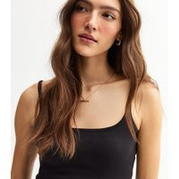 Women's Black Ribbed Scoop Neck Cami Top New Look | New Look (UK)