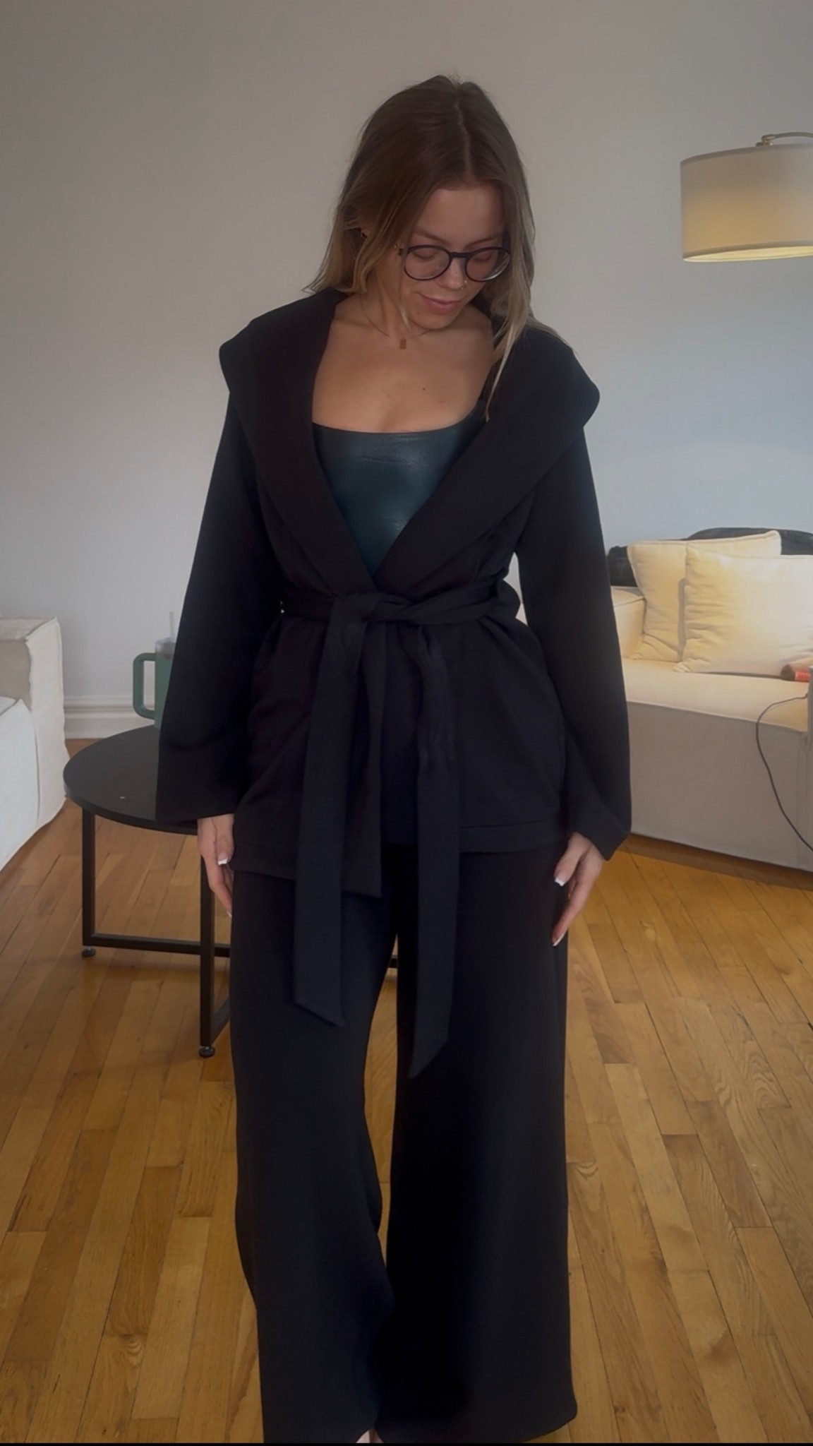 Spanx Air Essentials Luxe wrap cardigan (small)
Bodysuit (xs)
Straight leg pants (small)

code MYRANDAXSPANX for 15% off + free shipping on new orders!!! @Spanx #Spanxpartner

#LTKholiday #LTKwinter #LTKcanada