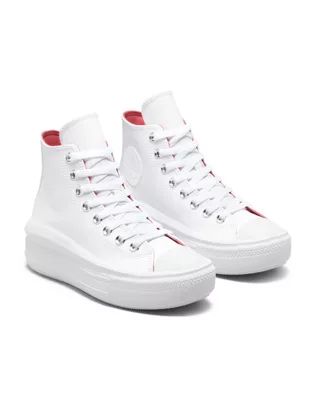 Converse Chuck Taylor All Star Hi Move Hybrid Shine platform sneakers in white mono | ASOS | ASOS (Global)