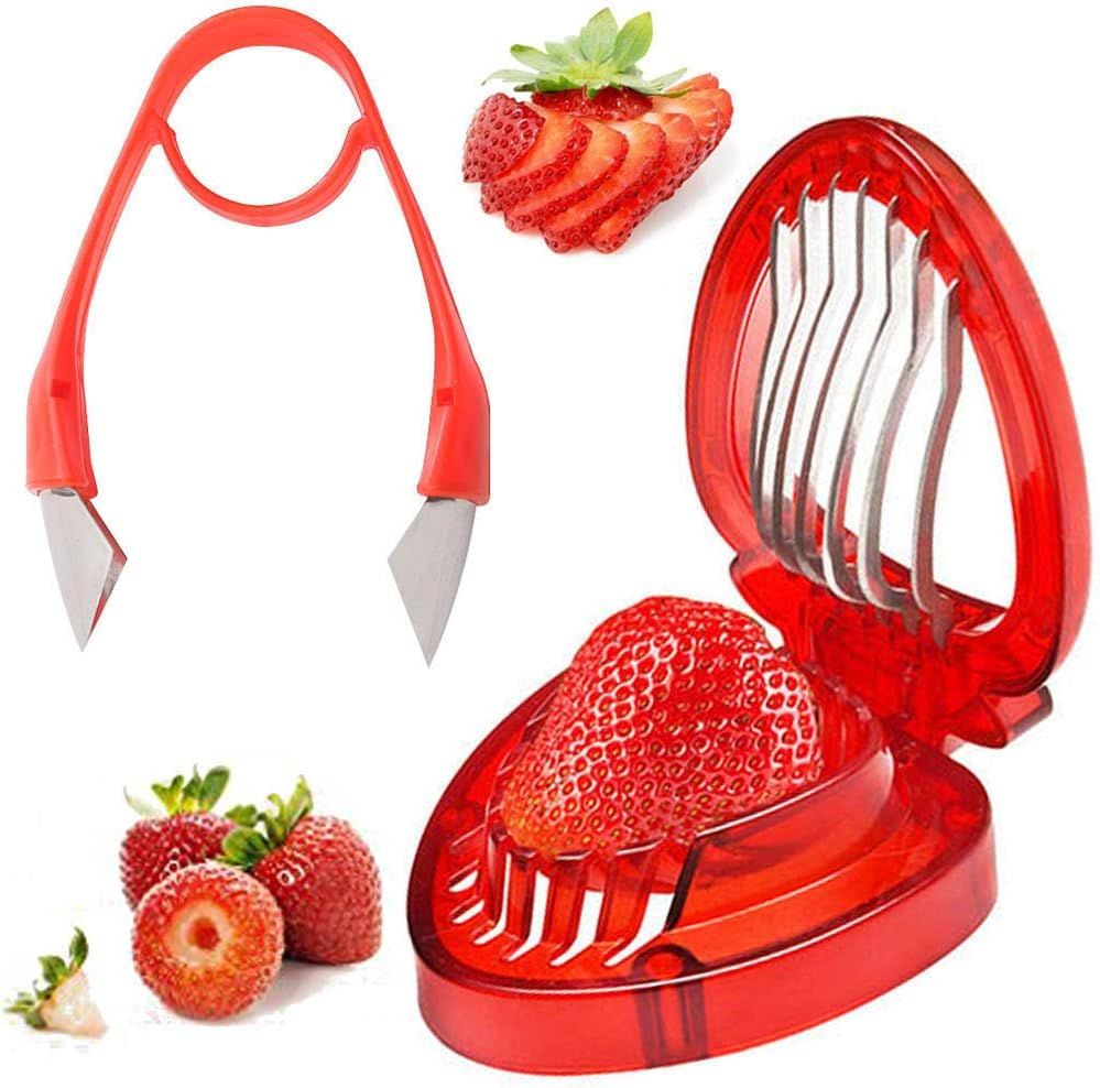 Strawberry stem remover Slicer Set Kitchen Accessories Potatoes Pineapples Carrots Tomato Corer G... | Amazon (US)