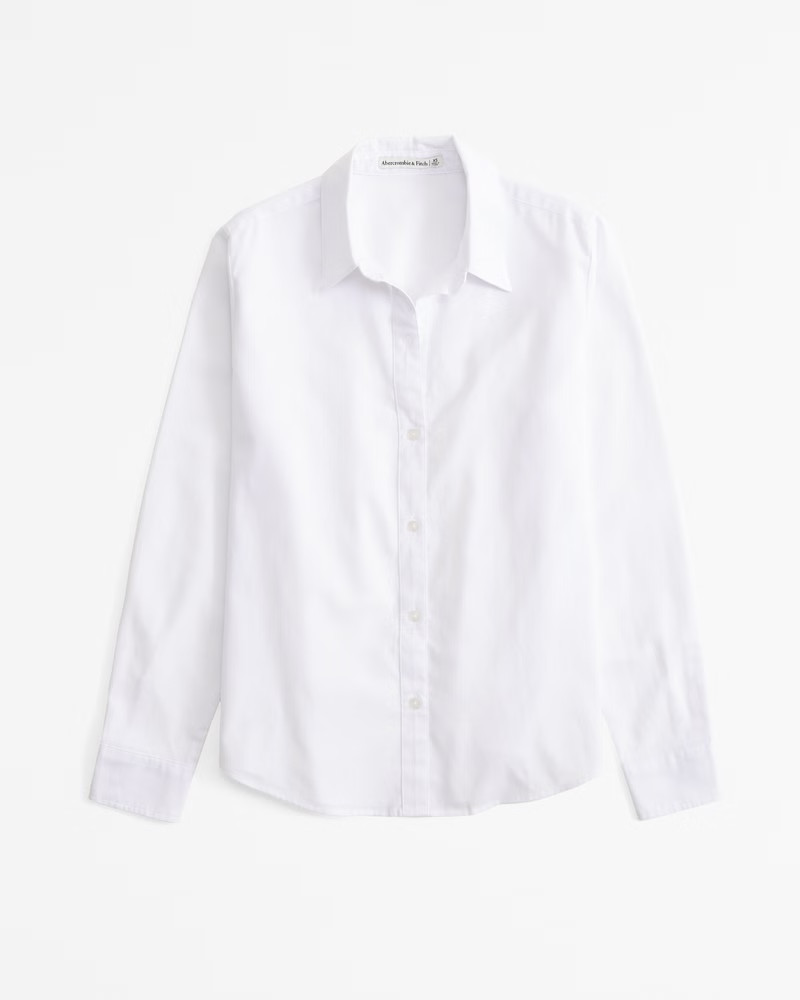 Abercrombie & Fitch Women's Relaxed Oxford Shirt in White - Size XL | Abercrombie & Fitch (US)