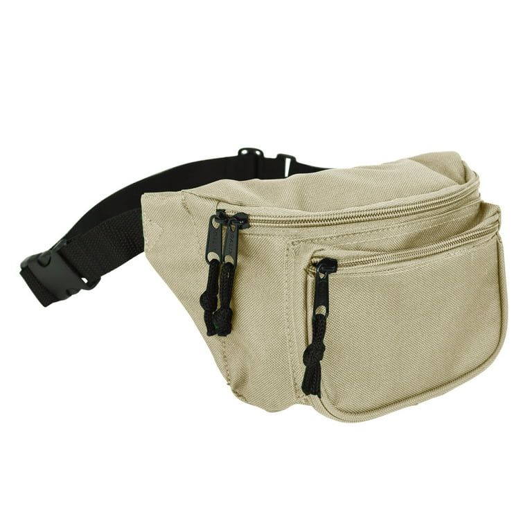 Dalix Fanny Pack W/ 3 Pockets Traveling Belt Pouch Waist Wallet Concealer Nude | Walmart (US)