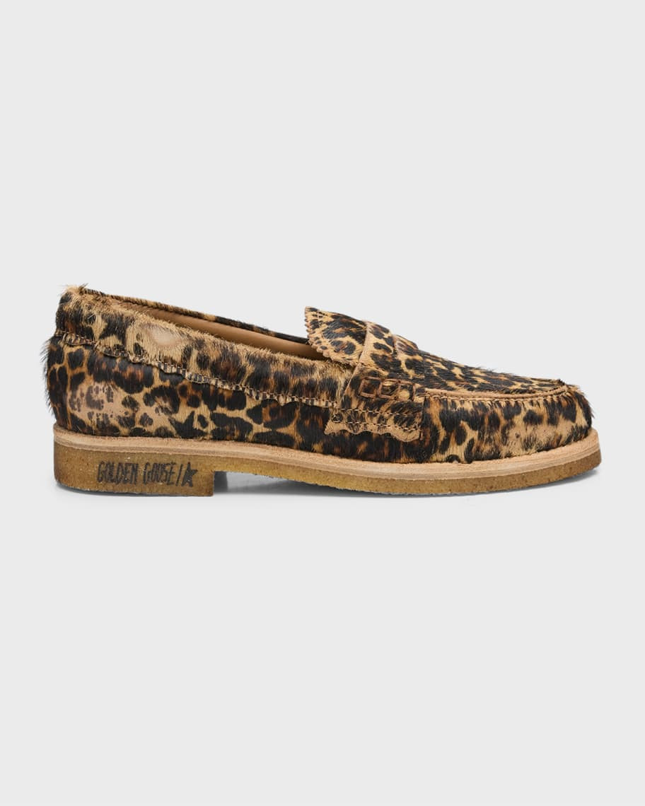 Golden Goose Jerry Leopard Penny Loafers | Neiman Marcus