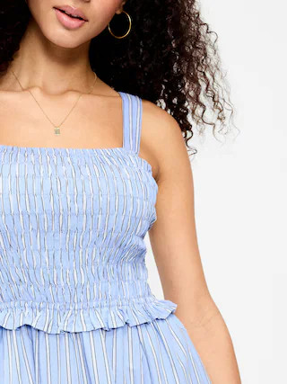 Fit & Flare Smocked-Bodice Midi Dress | Old Navy (US)