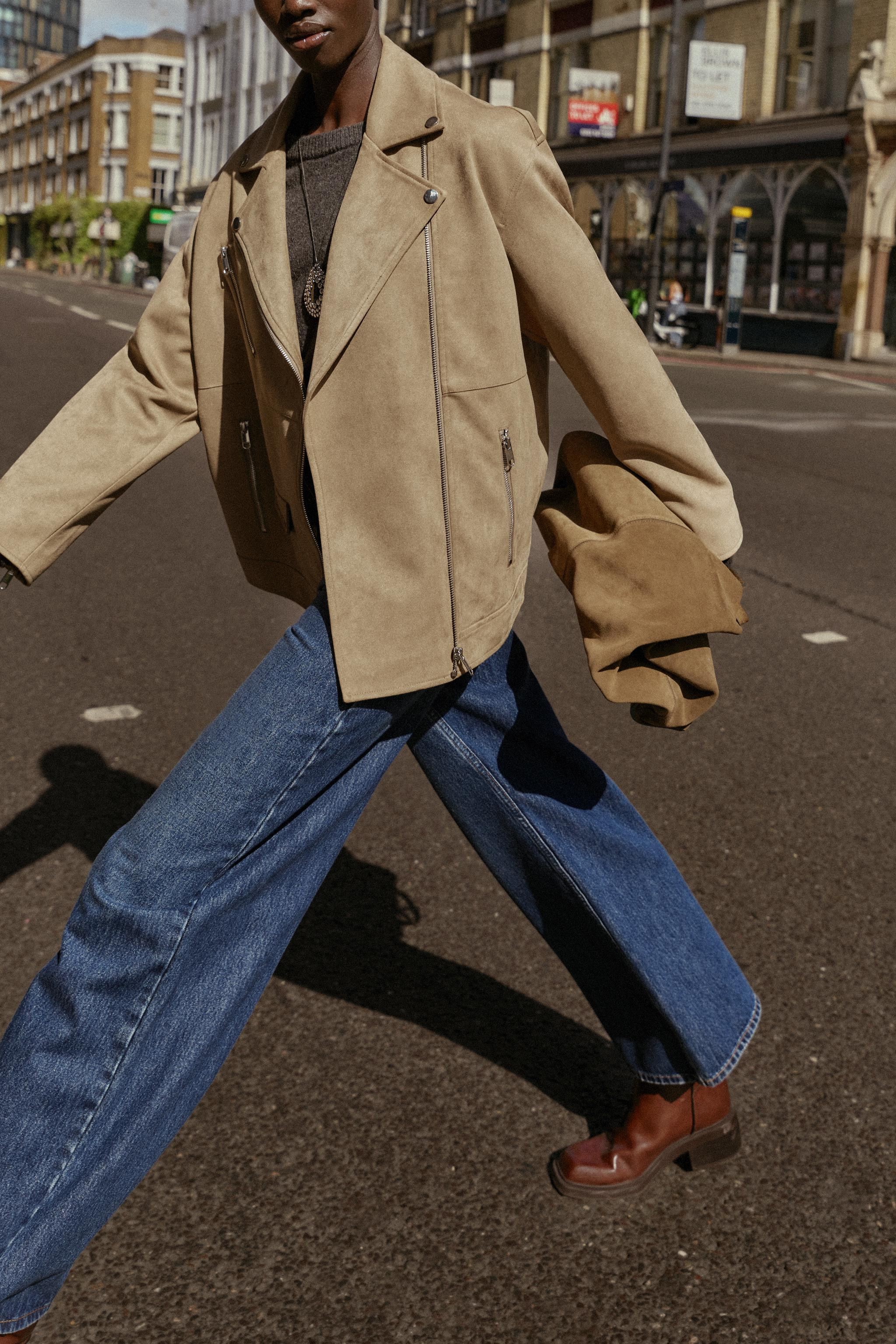 FAUX SUEDE BIKER JACKET | Zara UK