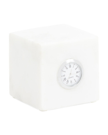 4in Marble Cube Table Top Clock | TJ Maxx