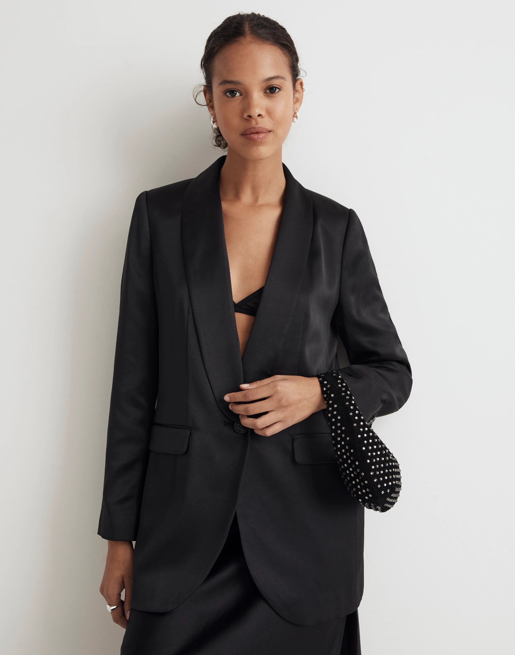 Satin Oversized Blazer | Madewell