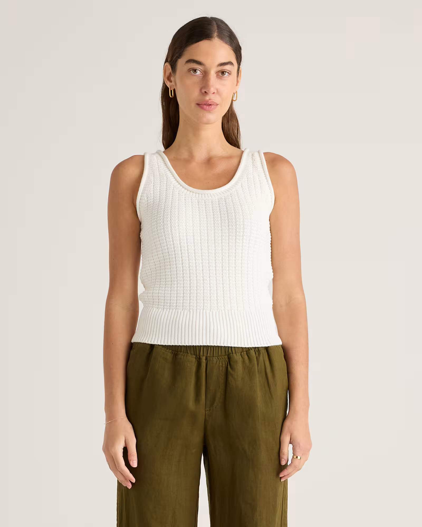 100% Organic Cotton Waffle Stitch Sweater Tank | Quince