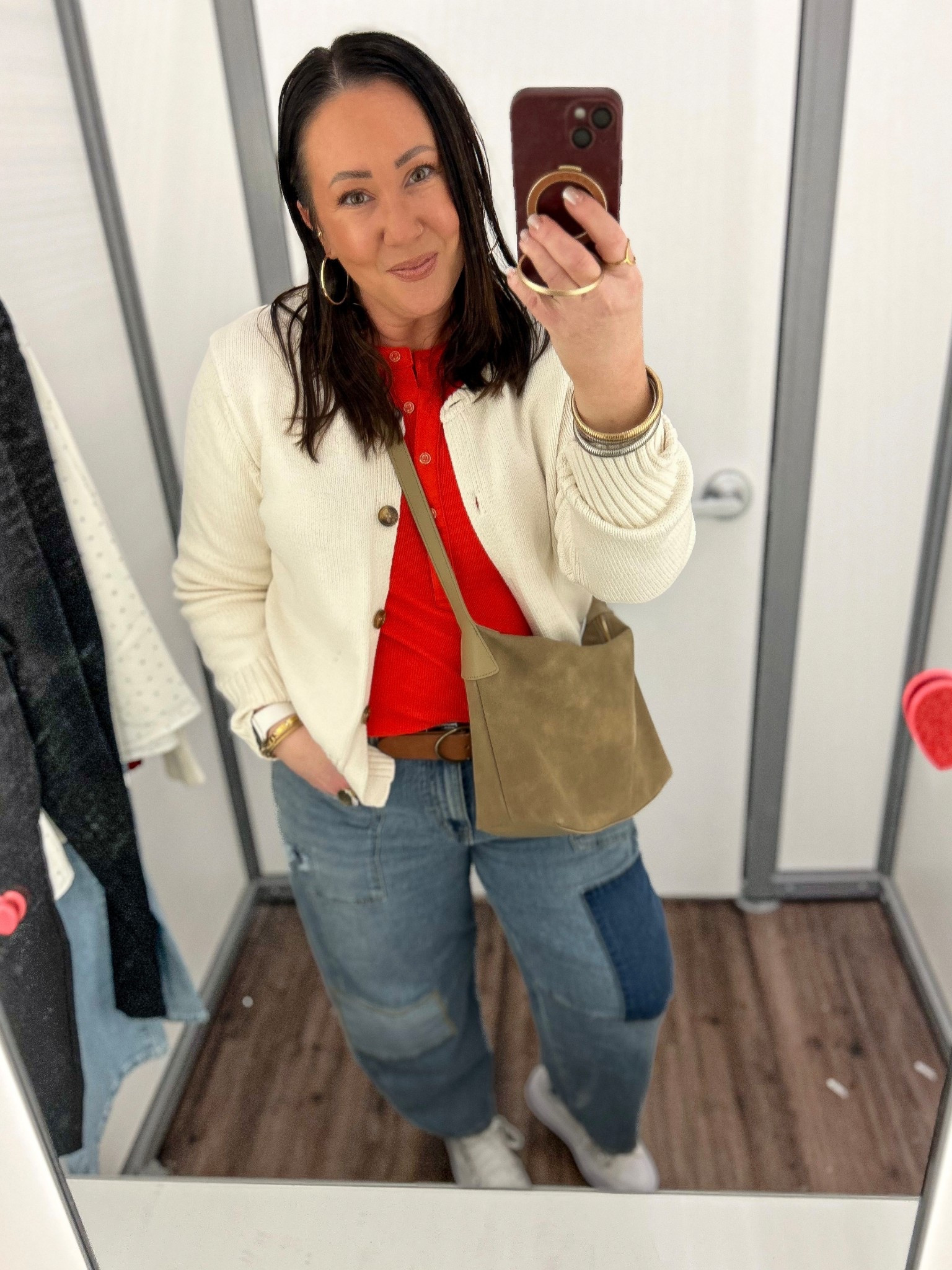 OOTD! XL cardigan. XL henley top. Size 14 jeans. XL belt. Linked similar converse platform shoes.  

#LTKOver40 #LTKMidsize #LTKPlusSize