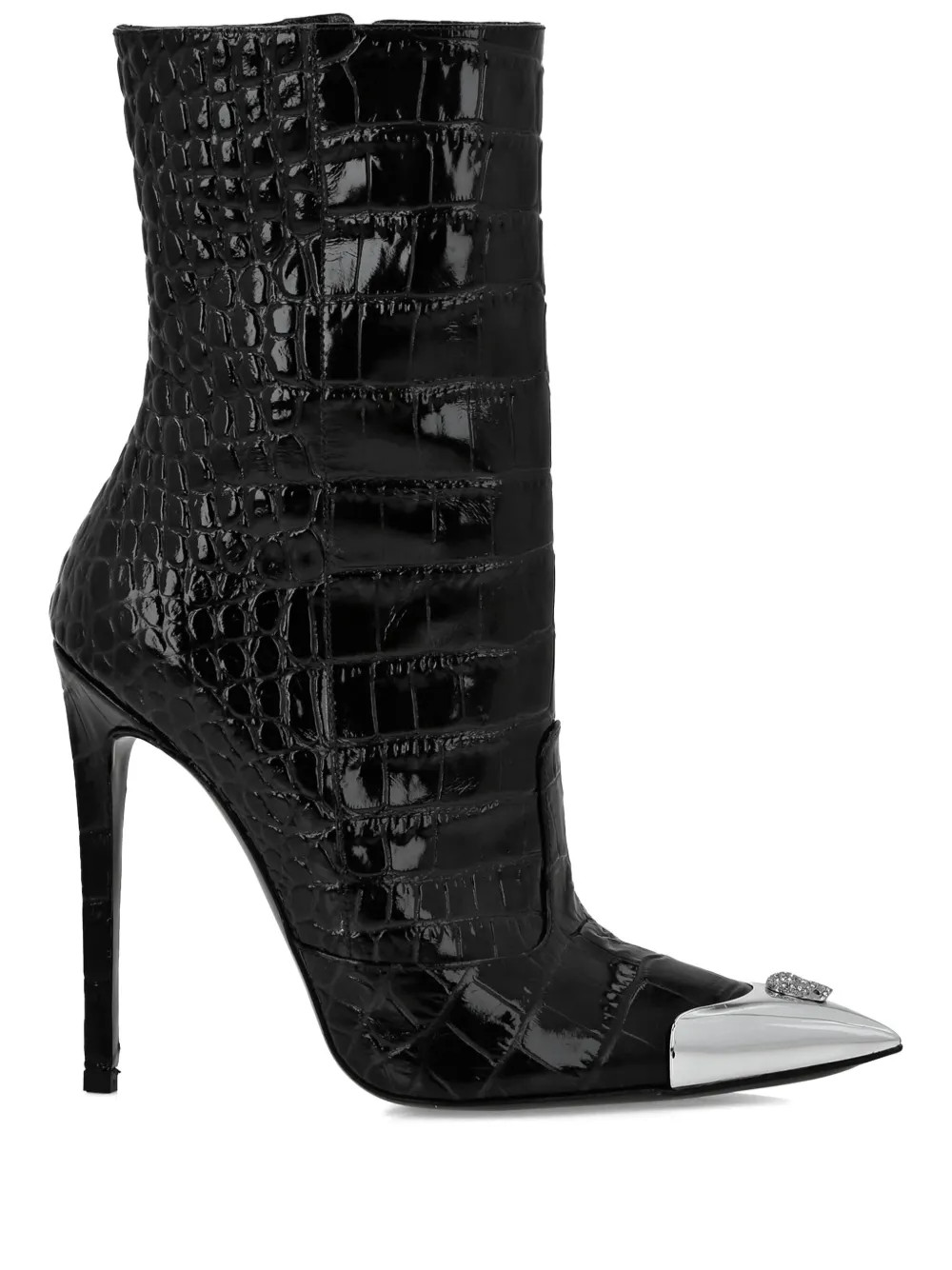 120mm skull-appliqué croco boots | Farfetch Global