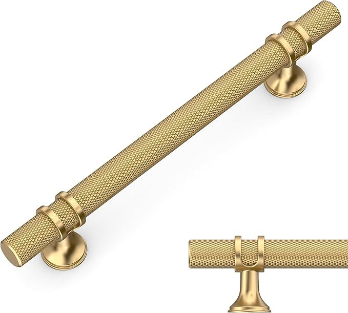 Amerdeco 10 Pack Knurled Champagne Bronze Cabinet Pulls 5 Inch Hole Center Kitchen Cabinet Handle... | Amazon (US)