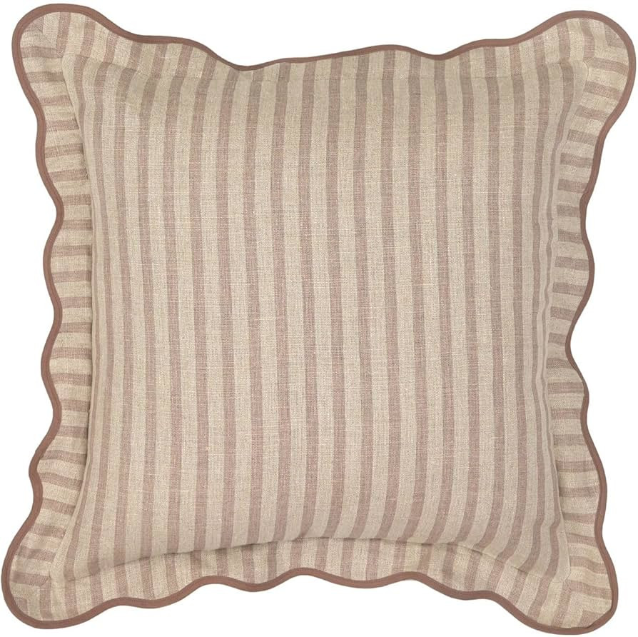 Tov Furniture Rose Taupe Striped Linen Accent Cushion | Amazon (US)