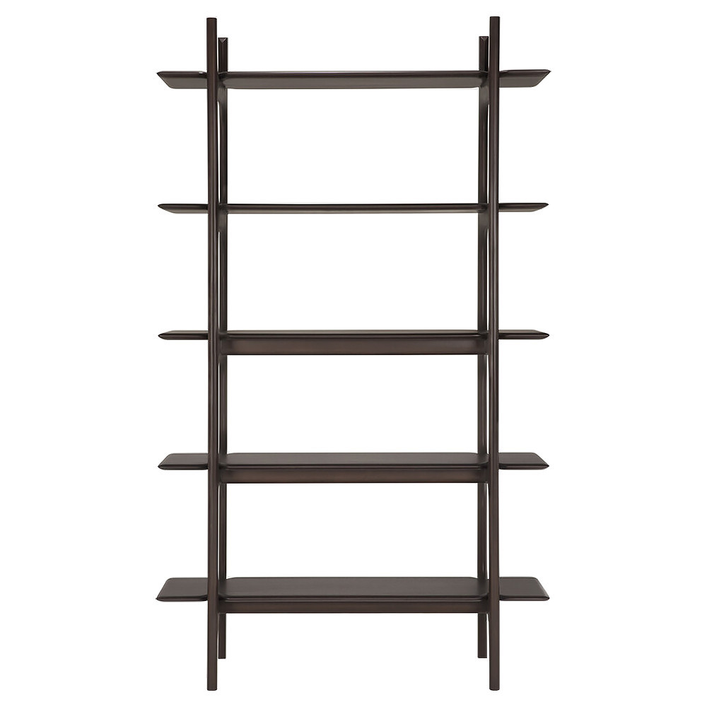 Mona Modern Classic Dark Brown Mahogany Bookcase | Kathy Kuo Home
