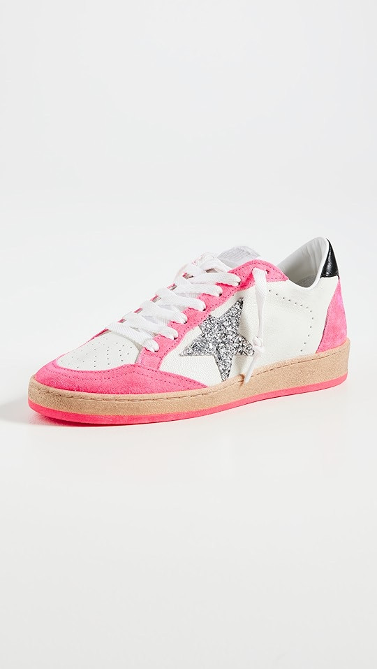 Golden Goose Ballstar Leather and Glitter Star Sneakers | SHOPBOP | Shopbop