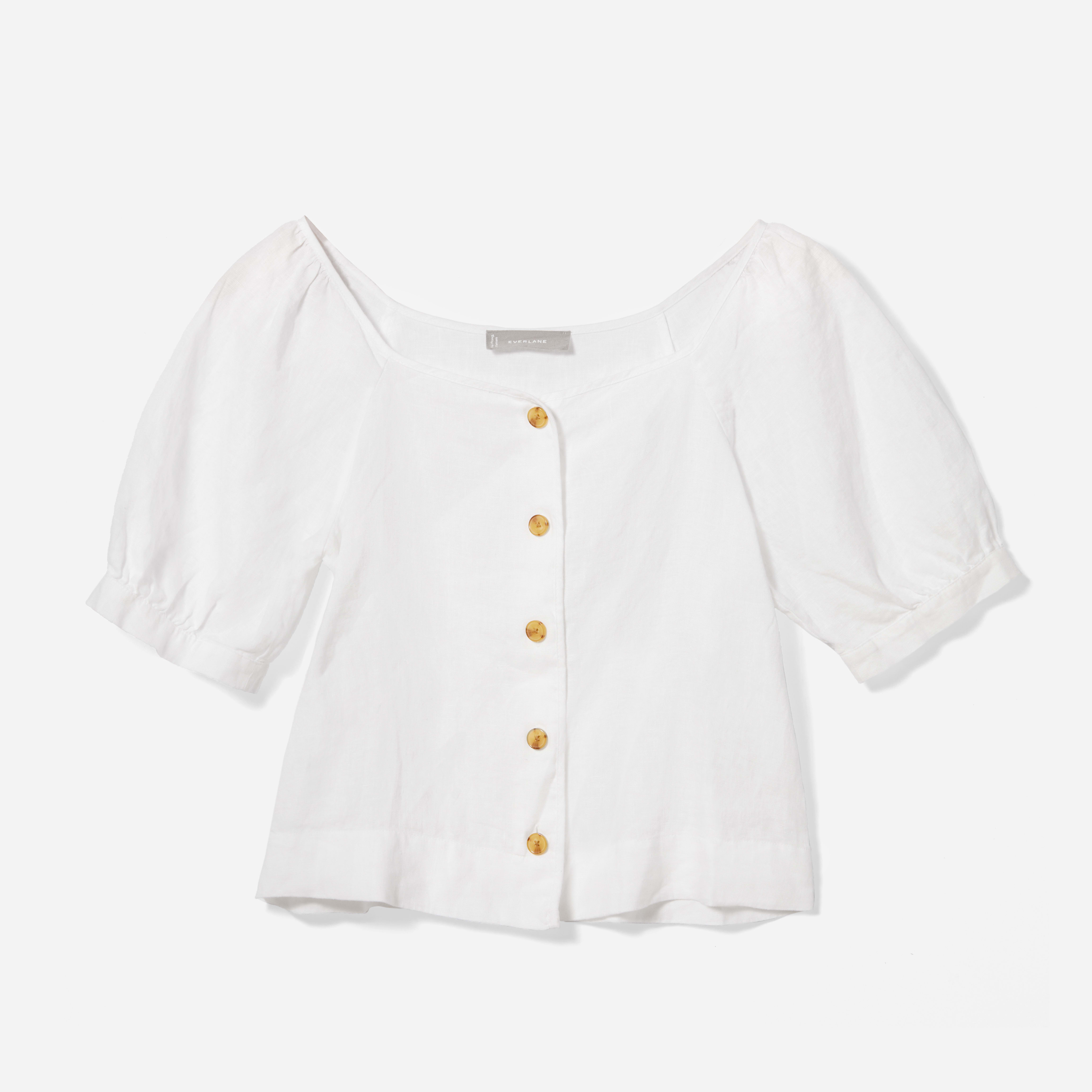 The Linen Puff-Sleeve Top | Everlane