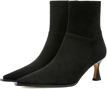 Goiphrri Women's Ankle Boots - Stiletto High Heel, Pointed Toe, Short, Side Zipper, Dress Boots -... | Amazon (US)