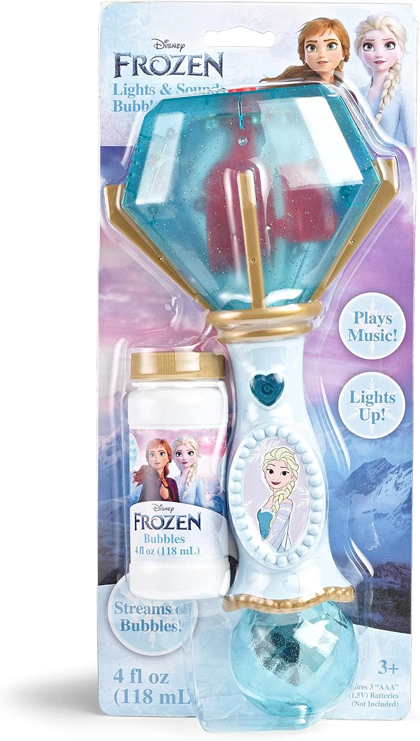 Little Kids Disney Frozen Elsa Light and Sound Musical Bubble Wand, Includes Bubble Solution (20513) | Amazon (US)