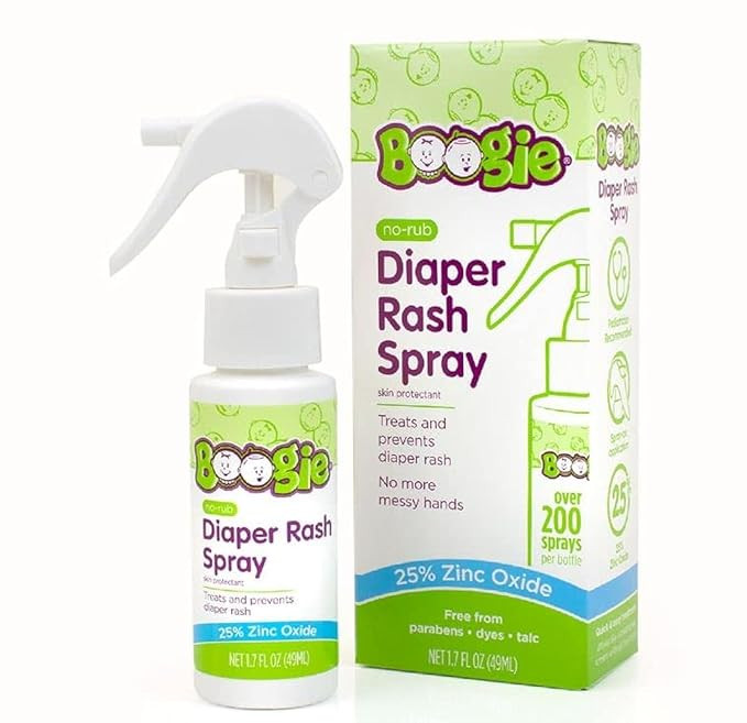 Boogie Diaper Rash Cream Spray for Baby, Travel Friendly No-Rub Touch Free Application for Sensit... | Amazon (US)