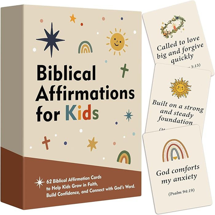 Biblical Affirmations for Kids, 62 Scripture Cards for Children, Christian Gifts For Kids, Bible ... | Amazon (US)