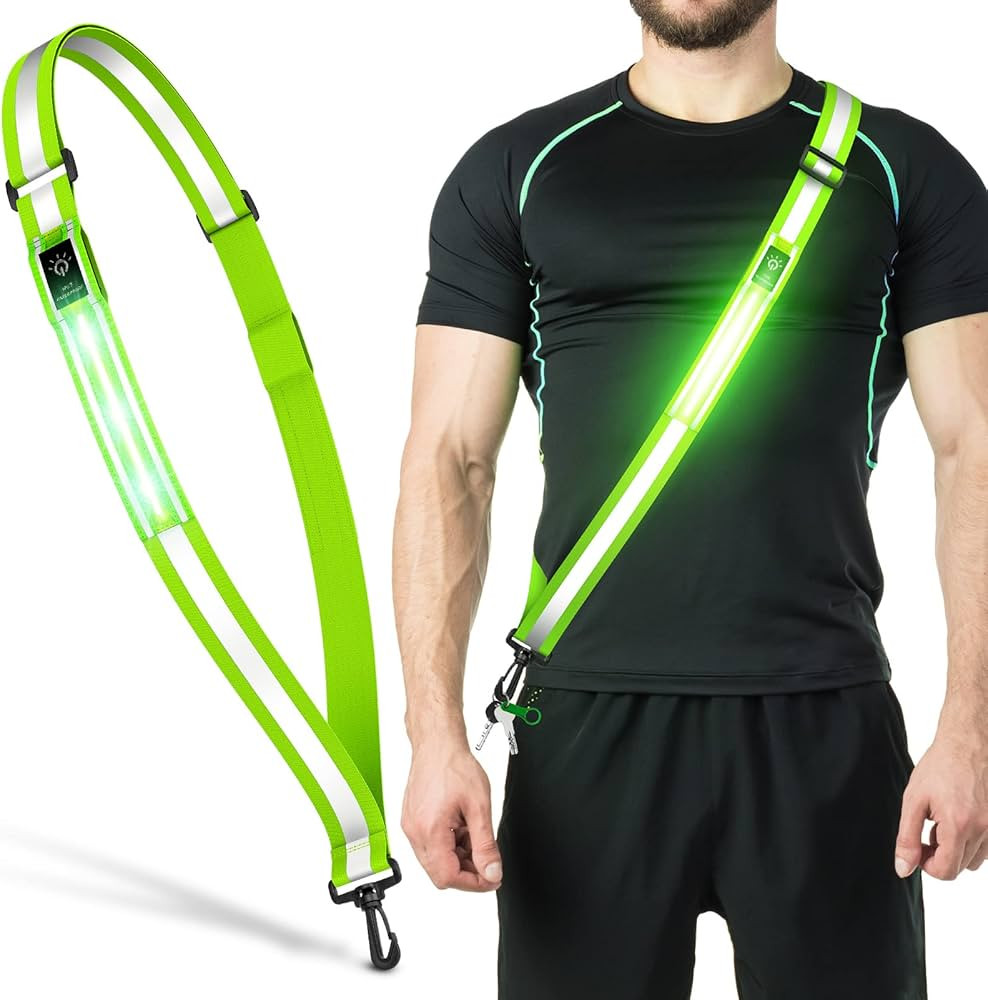 Ylzzrs LED Reflective Belt Sash Walking Gear,Safety Lights for Walkers at Night,High Visibility S... | Amazon (US)