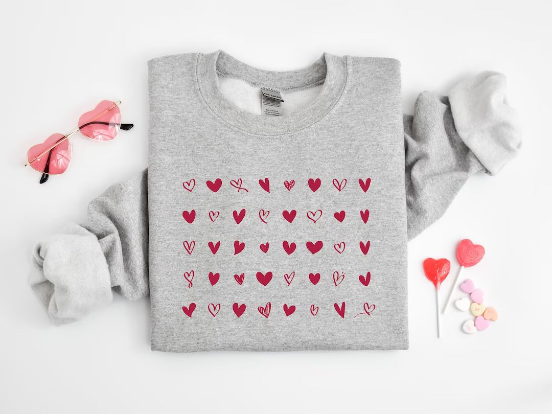 Cute Heart Shirt, Womens Valentines Day Sweatshirt, Valentine  Sweatshirt, Womens Valentines Day ... | Etsy (US)