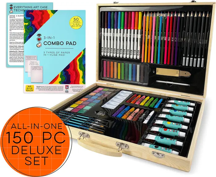 BRIGHT STRIPES Wooden Artist Case Deluxe Set | Nordstrom | Nordstrom