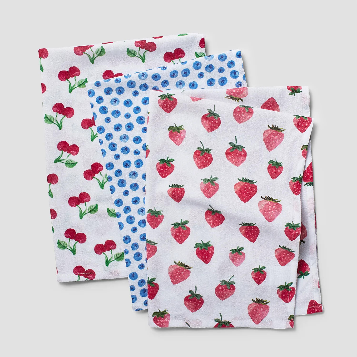 Sur La Table Assorted Berry Flour Sack Towels, Set of 3 | Sur La Table